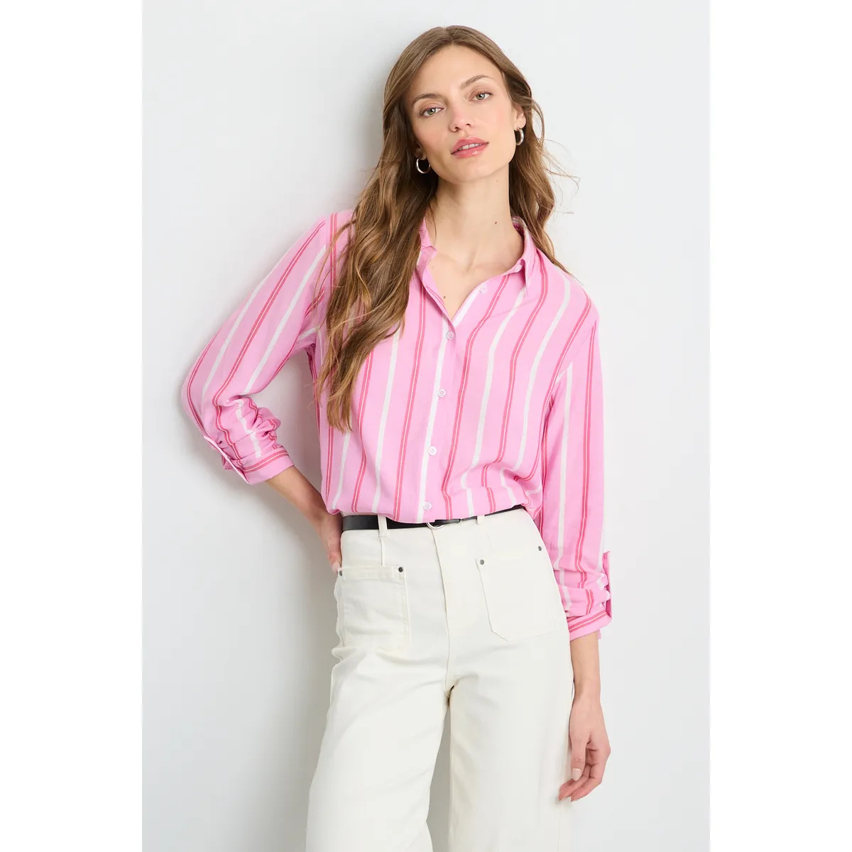 IO - Blusas Manga Larga Mujer Rosa Io