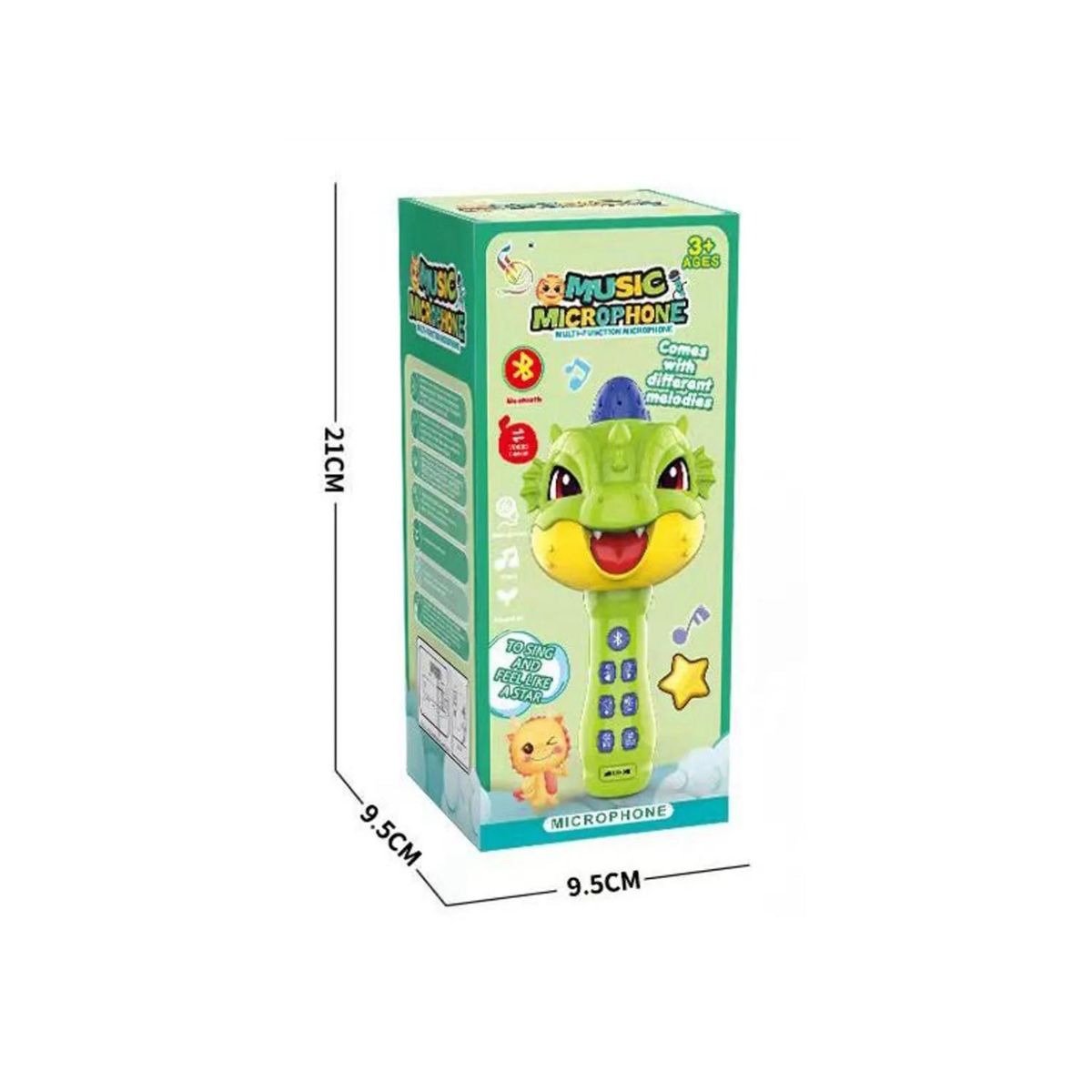 GENERICO - Juguete Microfono Karaoke Bluetooth Canciones Dragon Verde