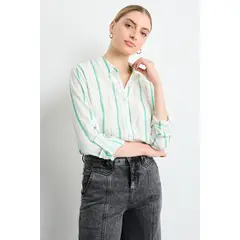 IO - Blusas Manga Larga Mujer Verde Oliva