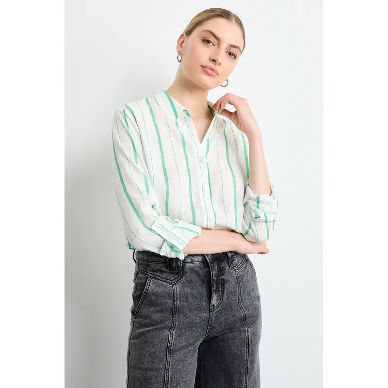 IO - Blusas Manga Larga Mujer Verde Oliva Io
