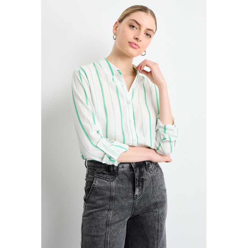 IO - Blusas Manga Larga Mujer Verde Oliva Io
