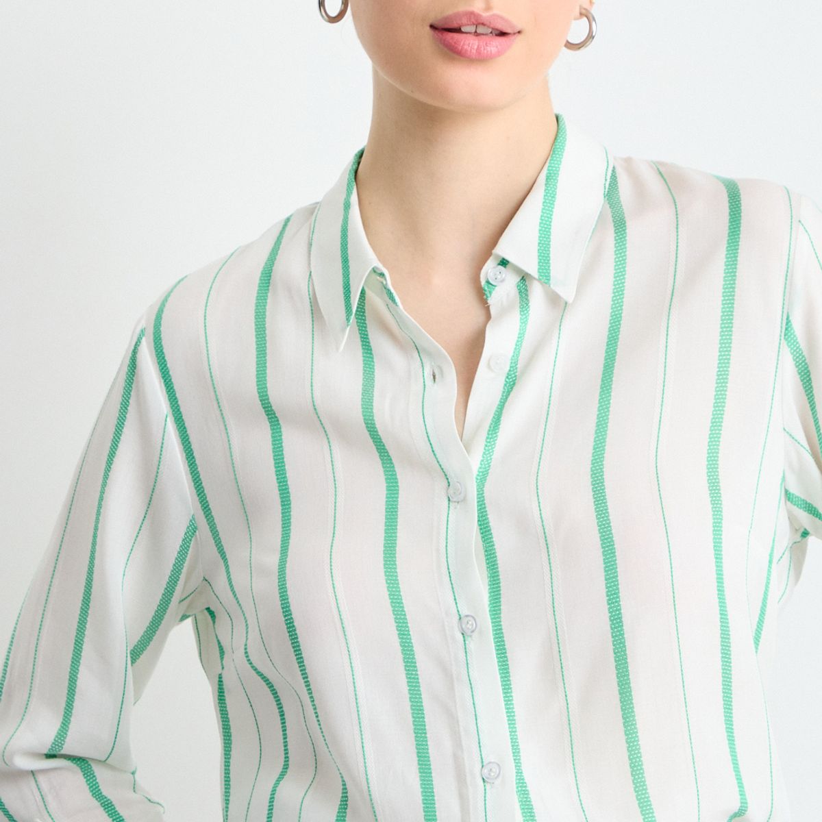 IO - Blusas Manga Larga Mujer Verde Oliva Io