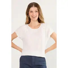 MA GRIFFE - Polera Manga Corta Mujer Blanco Magriffe