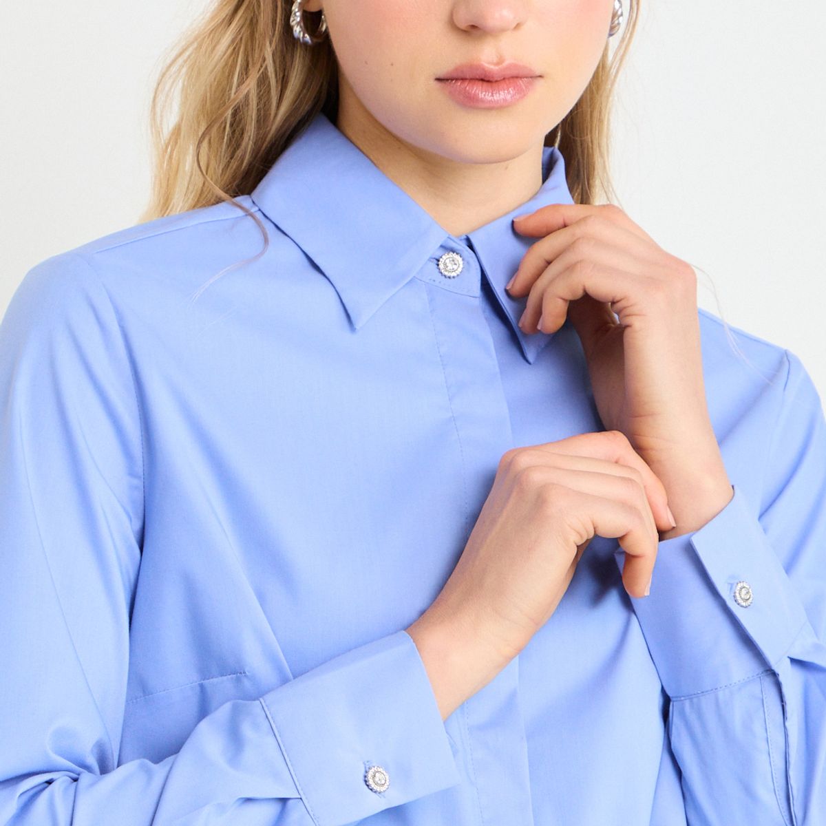 ASH - Blusas Manga Larga Mujer Azul Ash