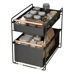 GENERICO - Organizador Multifuncional Con Dos Cajones Deslizante Metal