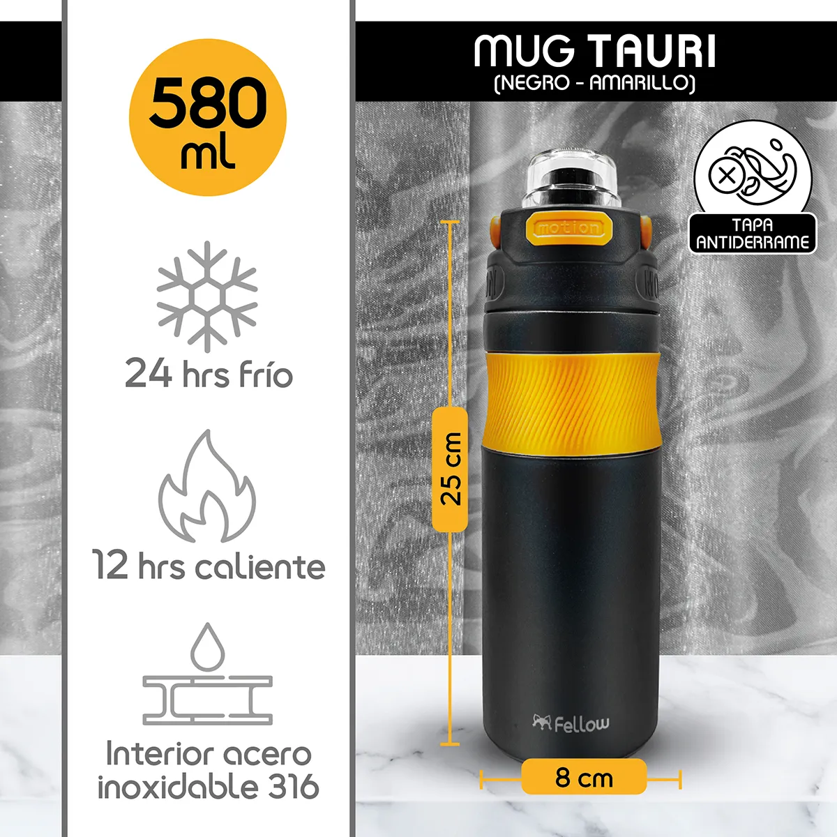 FELLOW - Termo Botella Termica 580ML Tauri By Fellow Mug Cafe Agua