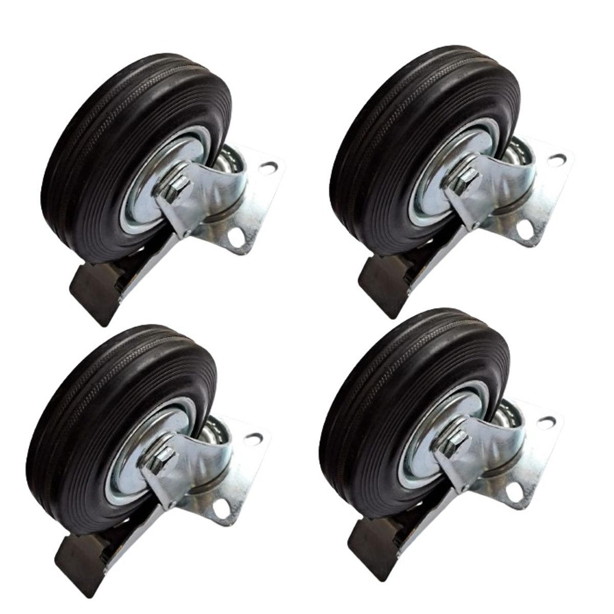 SANPLAST - Pack 4 125mm 400kg Todo Terreno Con Freno