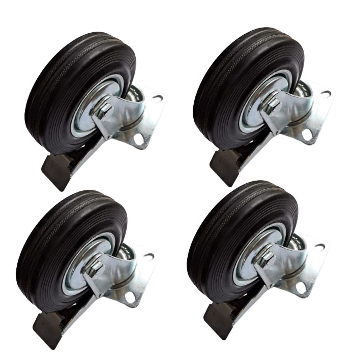 SANPLAST - Pack 4 125mm 400kg Todo Terreno Con Freno