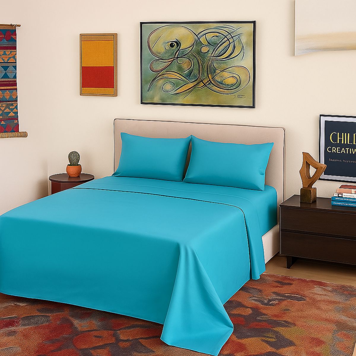 ARMONIA - Kit de sábanas Marino SuperKing 144H Sin estampado