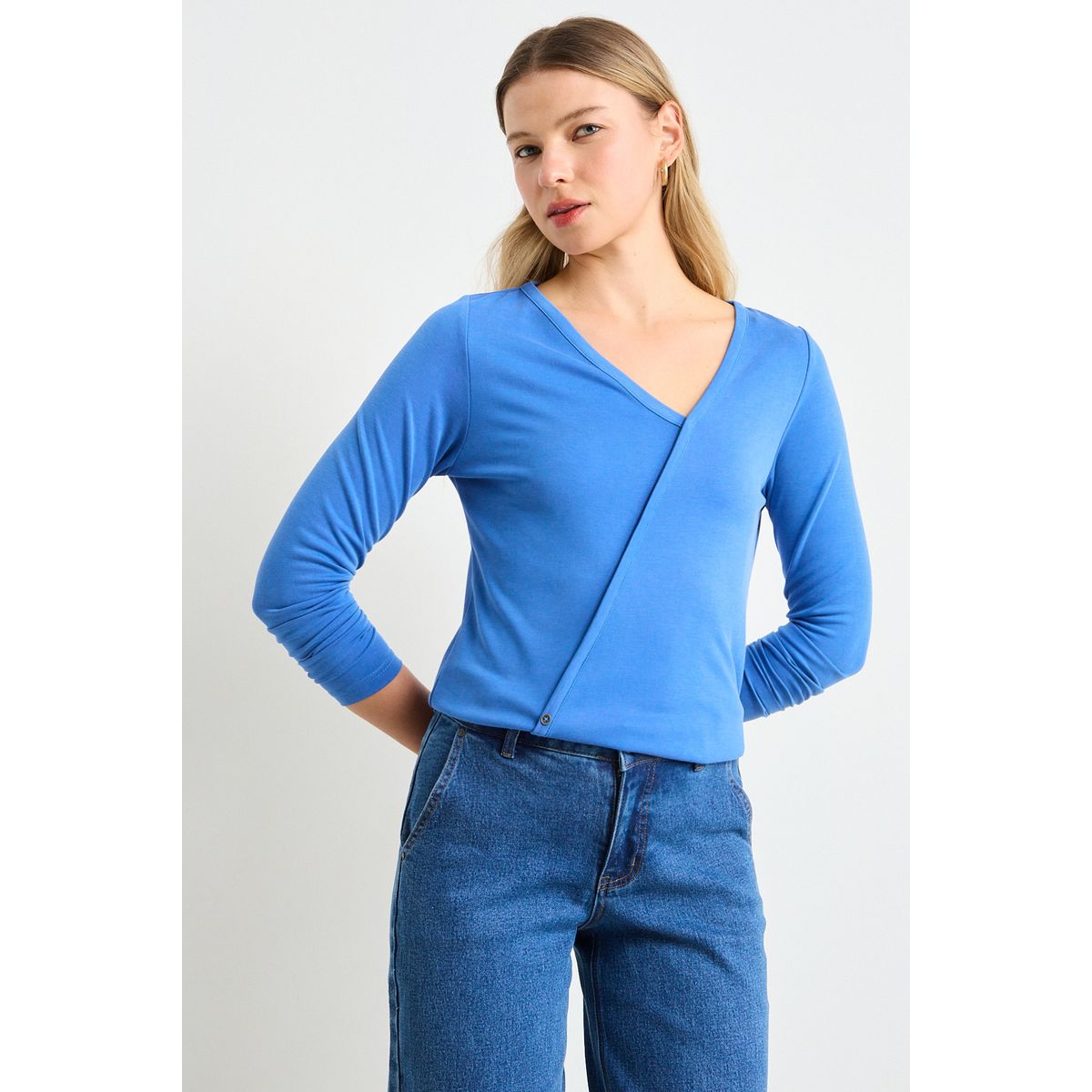 ASH - Polera Manga Larga Mujer Azul Ash