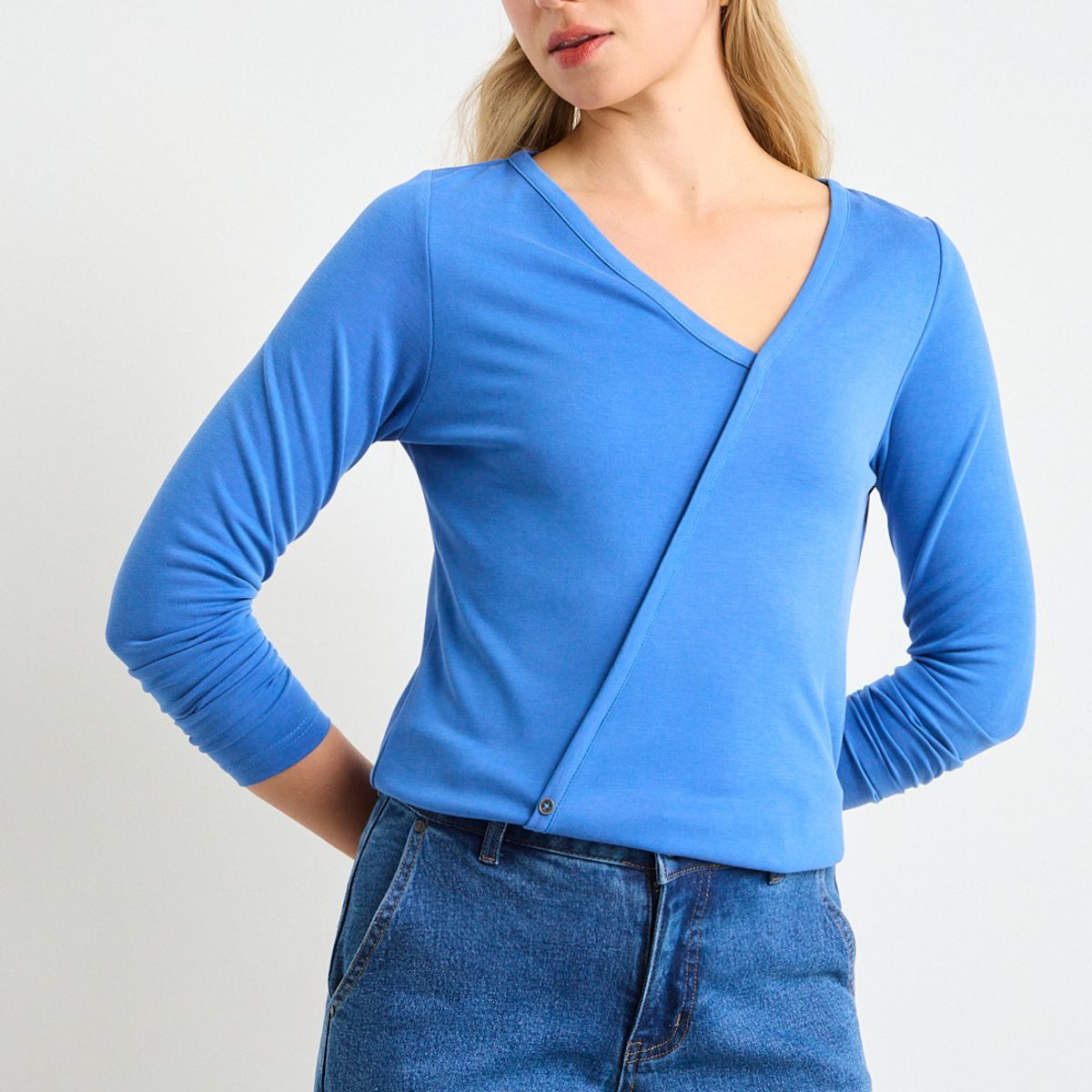 ASH - Polera Manga Larga Mujer Azul Ash