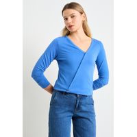 Polera Manga Larga Mujer Azul