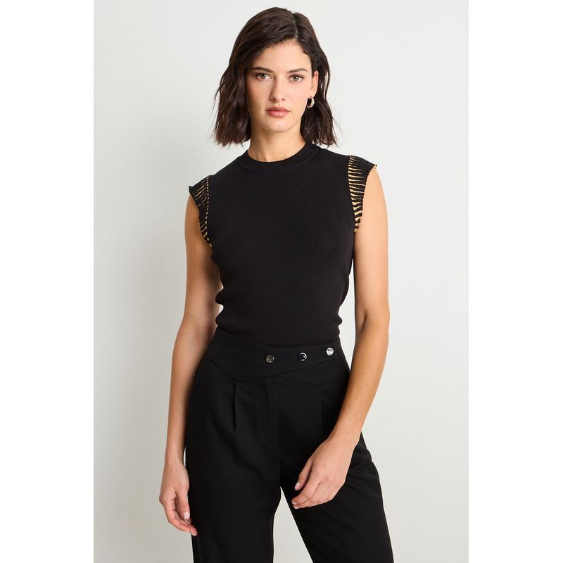 ASH - Polera Sin Mangas Mujer Negro Ash