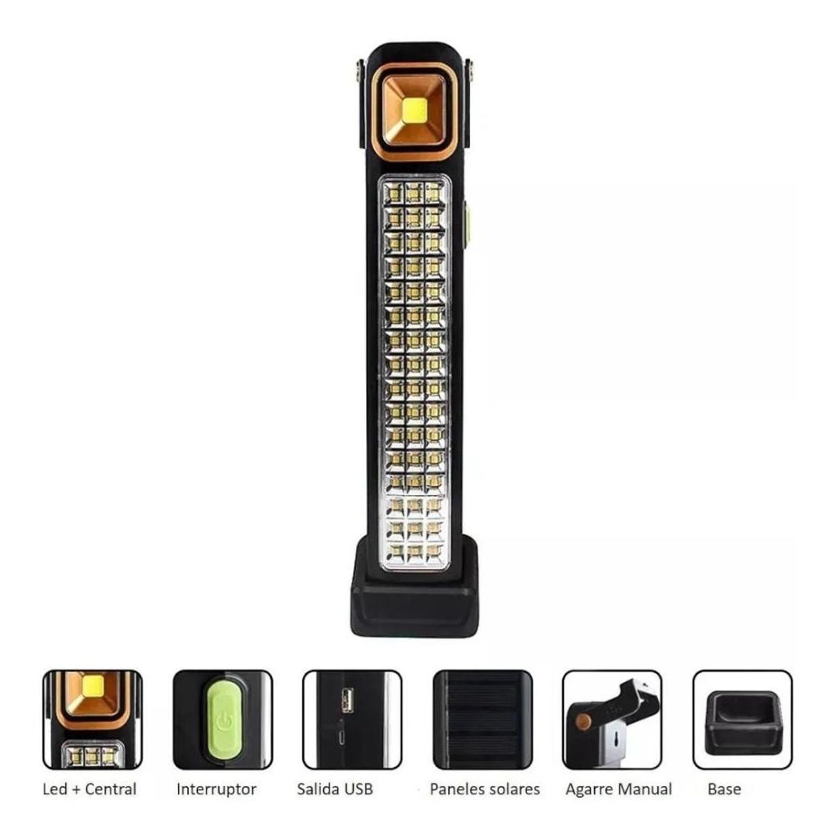 GENERICO - Lámpara De Emergencia Solar Portátil Recargable 30w