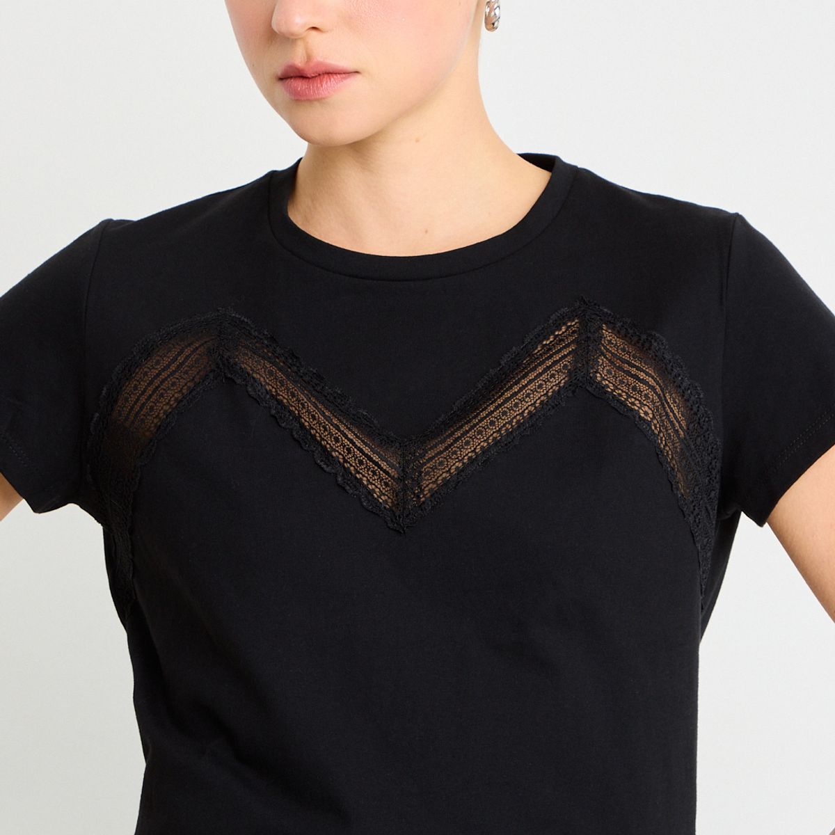 ASH - Polera Manga Corta Mujer Negro Ash