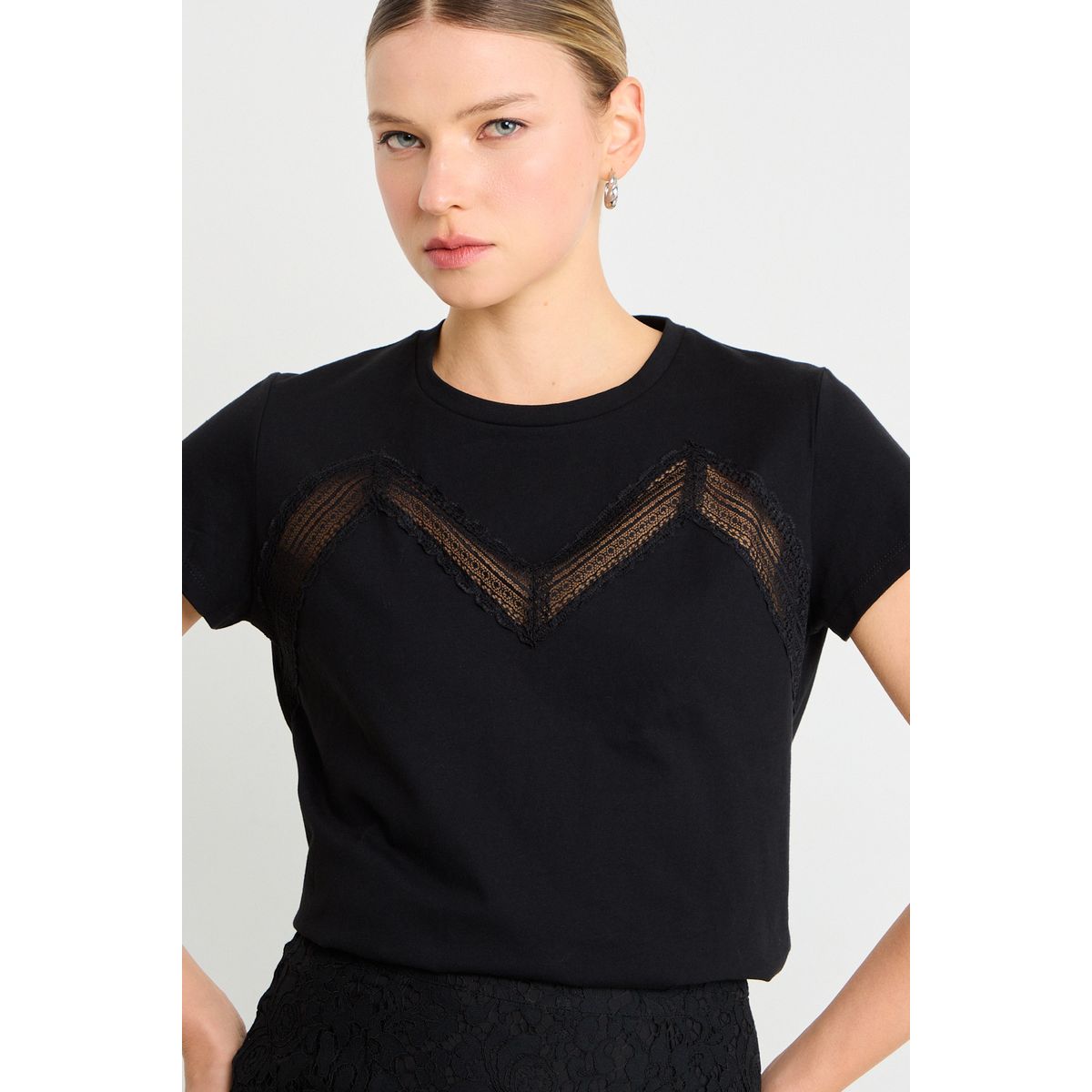 ASH - Polera Manga Corta Mujer Negro Ash