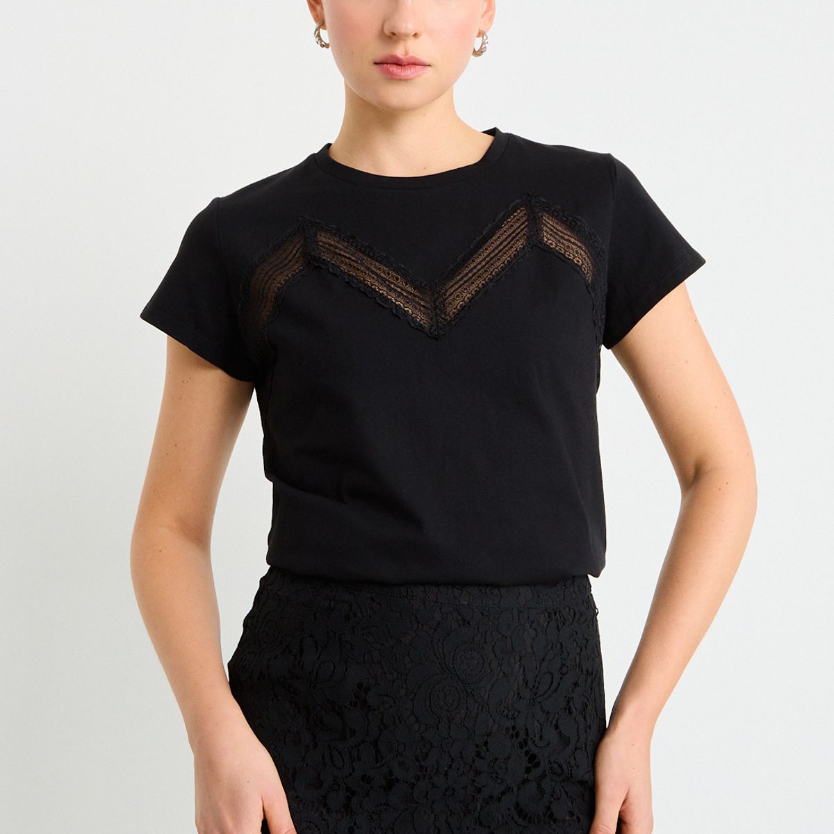 ASH - Polera Manga Corta Mujer Negro Ash