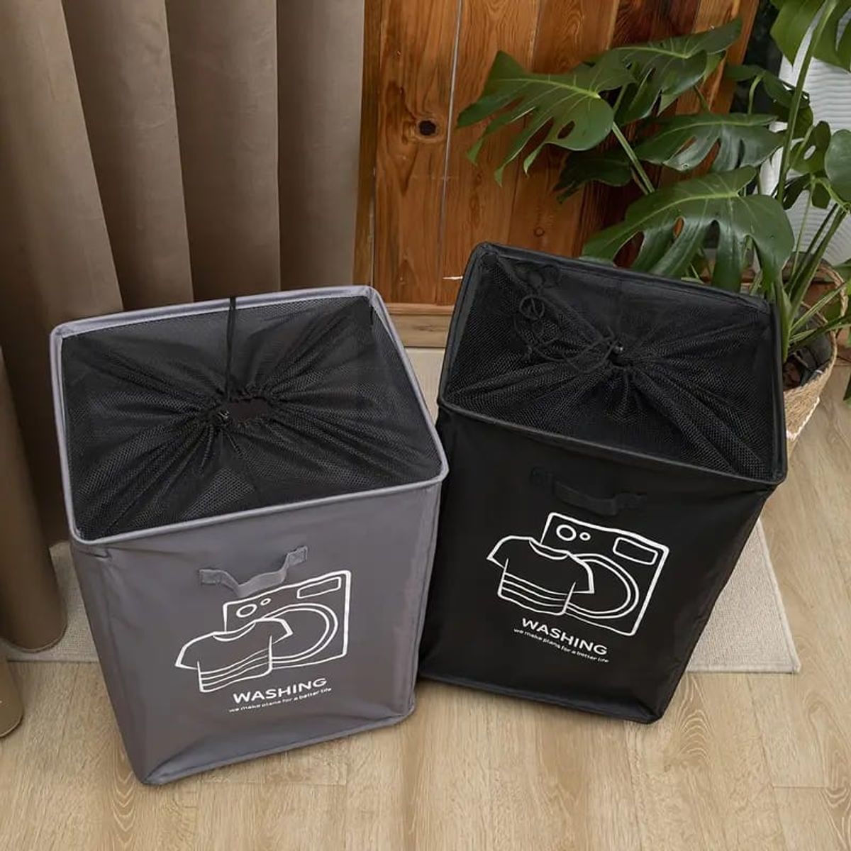 HOMEY - Canasto Para Ropa Sucia, Plegable, Con 4 Ruedas