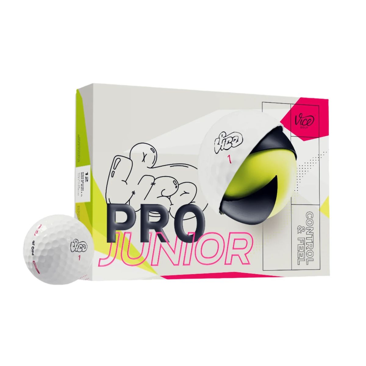 VICE GOLF - Vice Pro Junior - 12 pelotas de golf para niños
