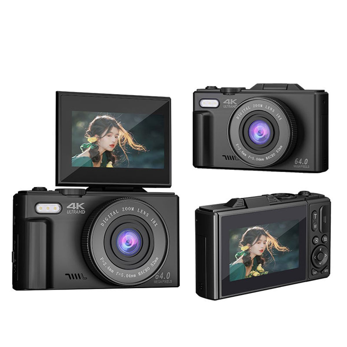 GENERICO - Cámara Fotografíca Digital 4K 30fps 64MP Pantalla Giratoria