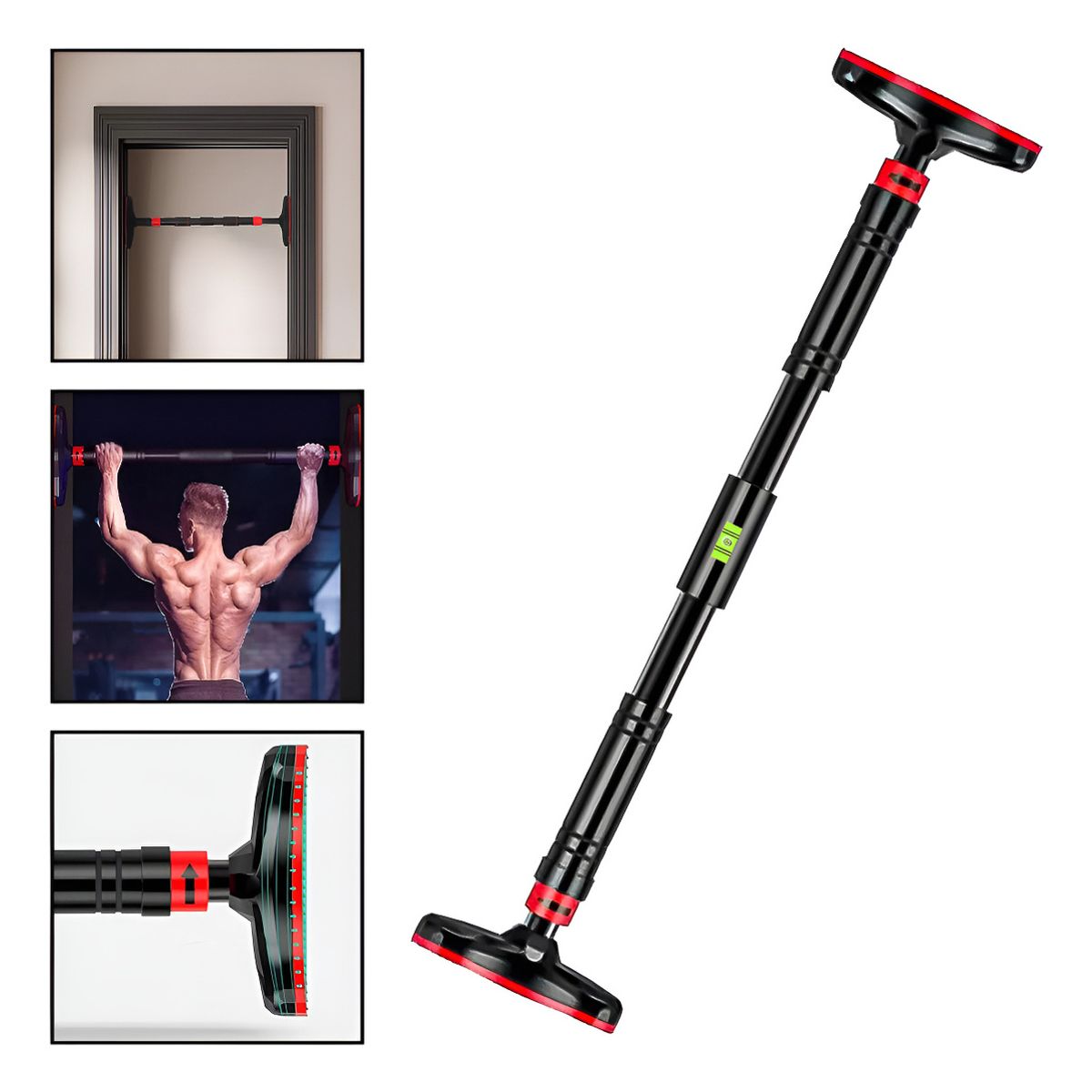 HOMEBRANDT - Barra Ejercicios Pro Boomfit Puerta Dominada Flexiones 105cm