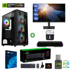 AMD CORP - Pc Gamer AMD 5 5500 - 32GB - RTX 3050 - 2TB (Monitor 22" + Parlante + HP) PELU
