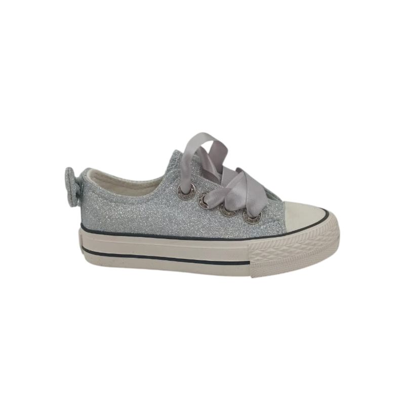 HERIEL - Zapatilla Glitter Plateado Niña