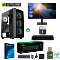 Pc Gamer AMD 5 5500 - 32GB - RTX 3050 - 2TB (Monitor 22"" + Parlante + HP) PRO