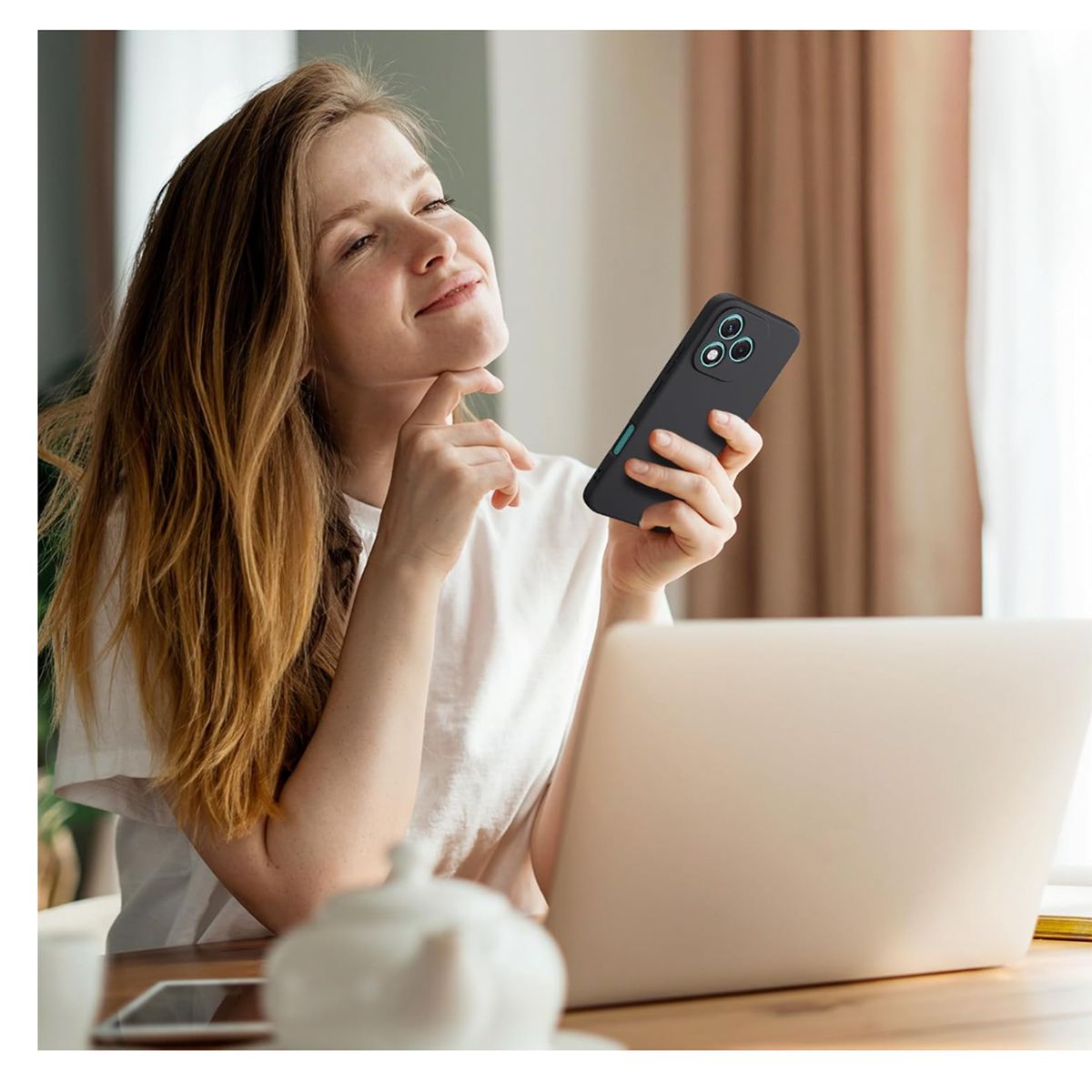 JOIGO - Carcasa Funda Para Honor 400 Pro Goma Negro