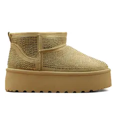 BOVINITA - Pantubota Botas Mujer Chiporro Brillos Plataforma