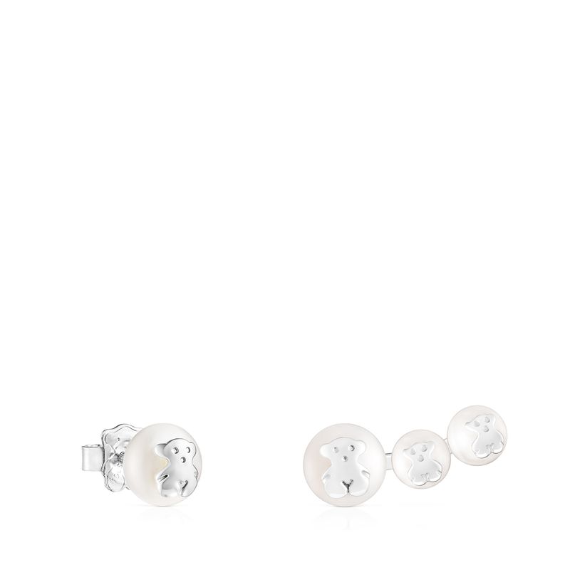 TOUS - Pendientes  irregular Icon Pearl de plata y perla