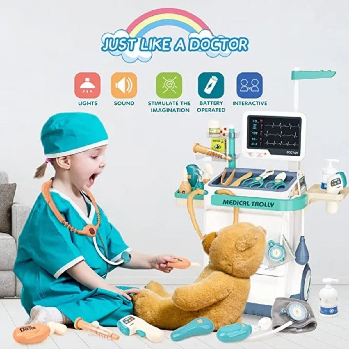 BABYLUNA - Juguete Doctor con Luz y Sonido Infantil