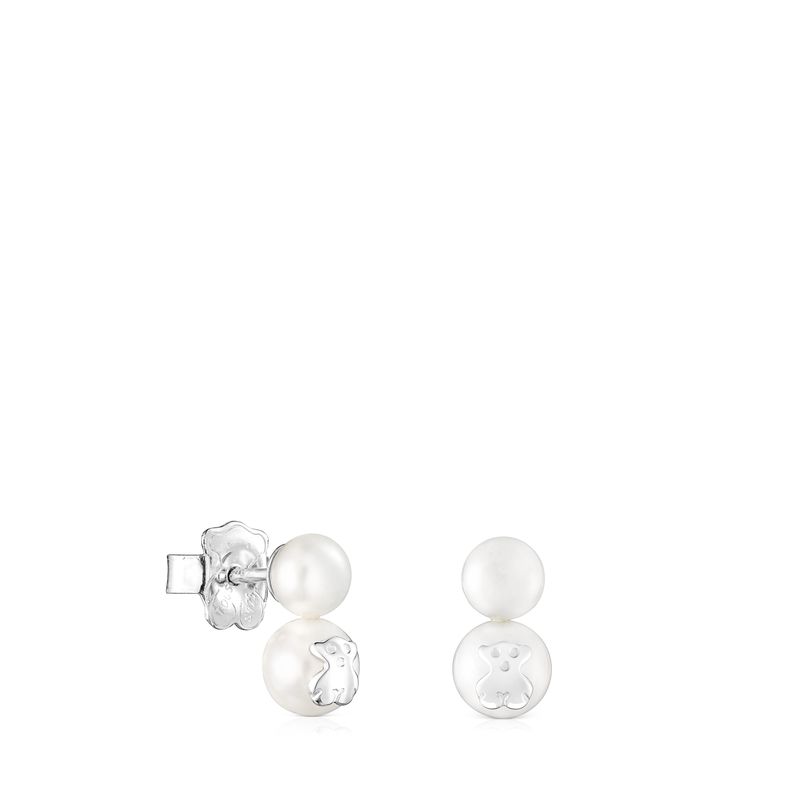 TOUS - Aros Icon Pearl De Plata Mujer Tous