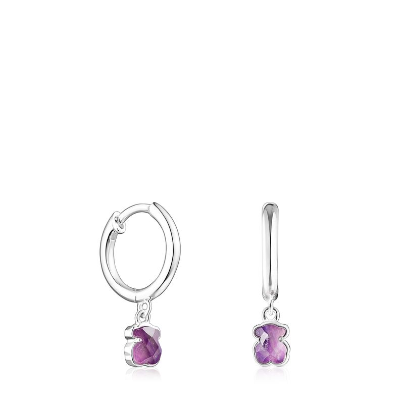 TOUS - Pendientes Cool Color de plata y amatista