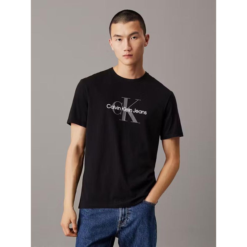 CALVIN KLEIN - Polera Monogram Tee Negro Calvin Klein