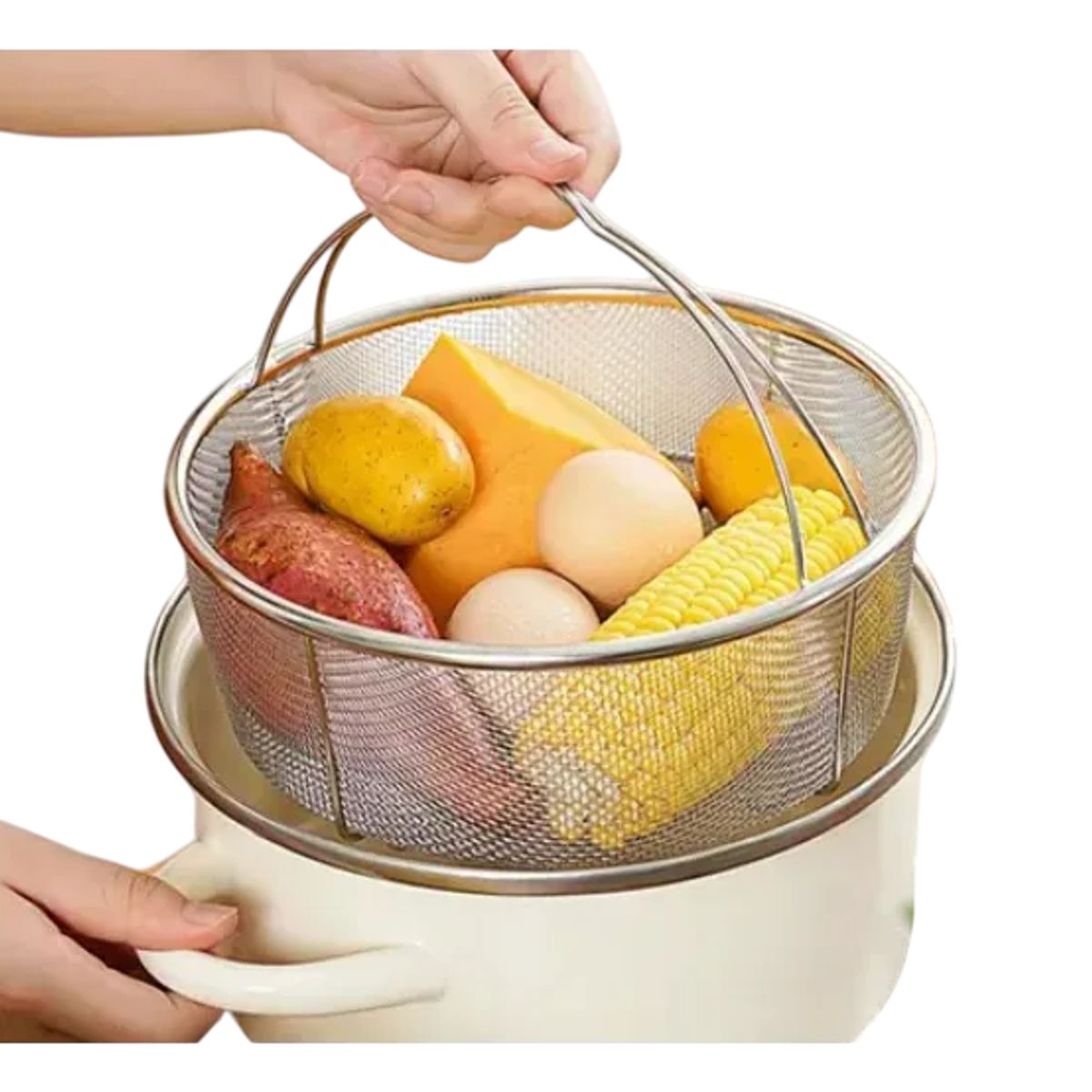 GENERICO - Colador Escurridor Cesta Freír Colar Cocina Acero