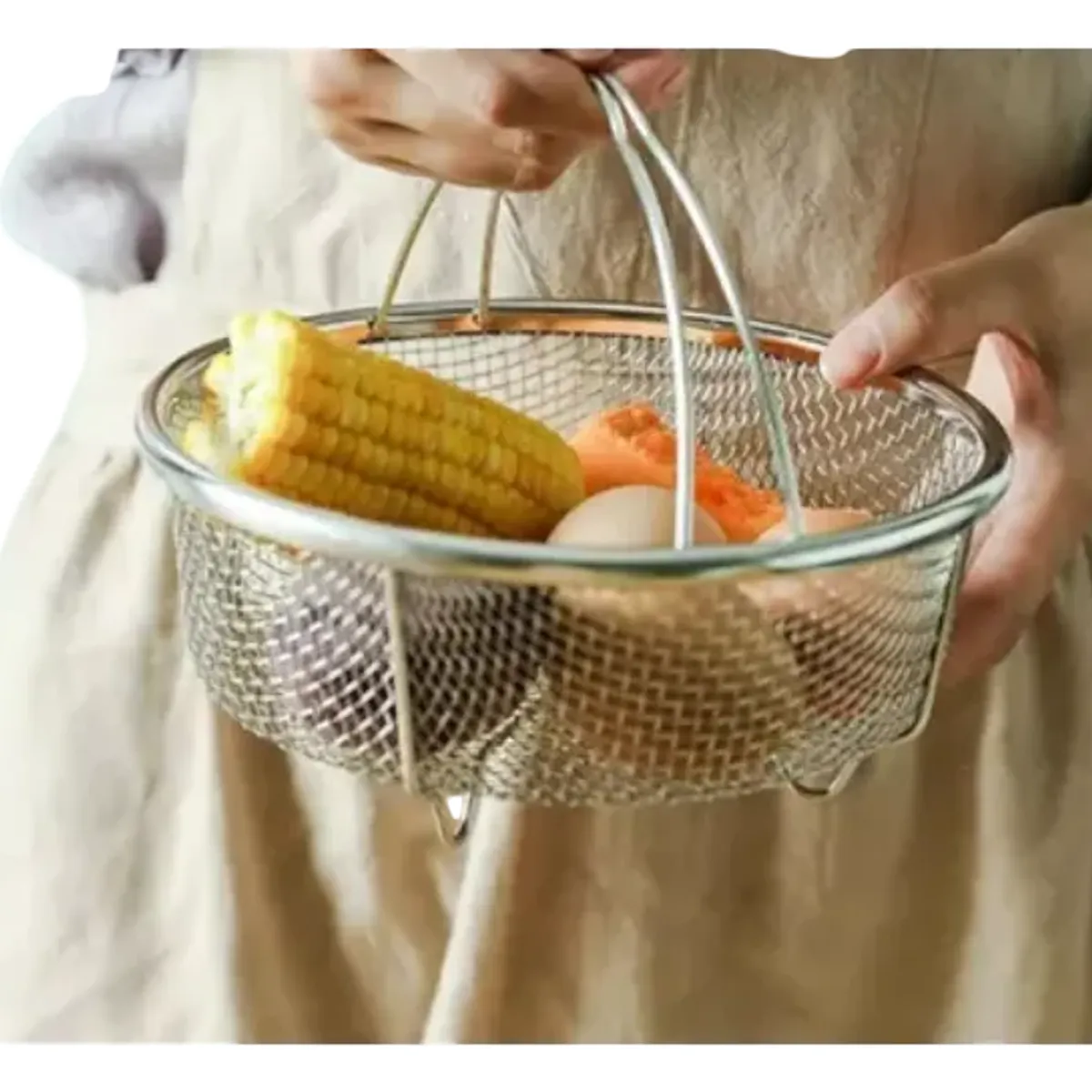 GENERICO - Colador Escurridor Cesta Freír Colar Cocina Acero