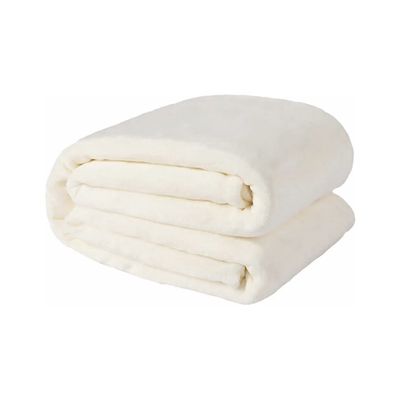 Imagen 2 del producto Frazada Manta Polar Super King color crema 240x250cm