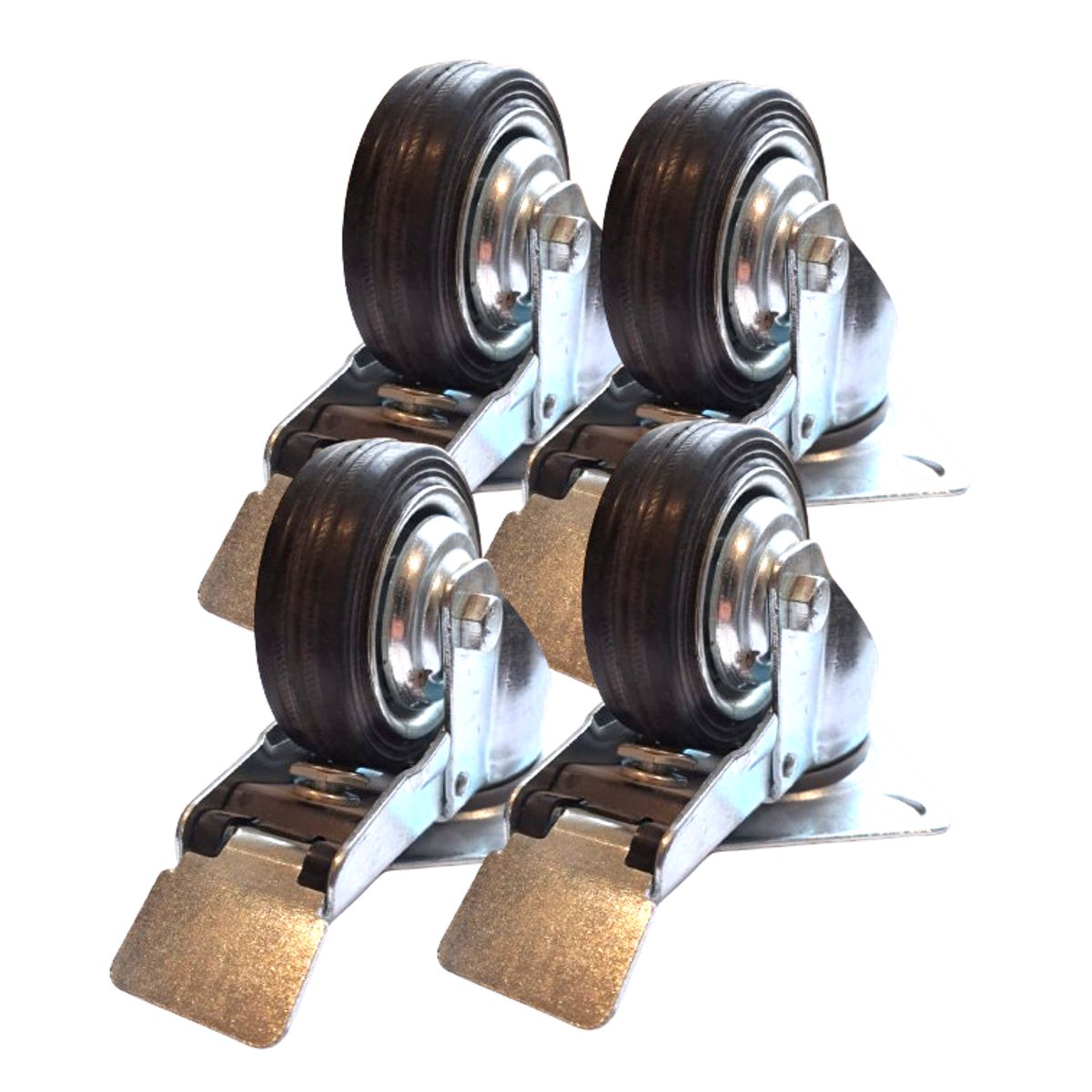 SANPLAST - Ruedas Sanplast 80mm 240kg 4 Unids Todo Terreno Con Freno