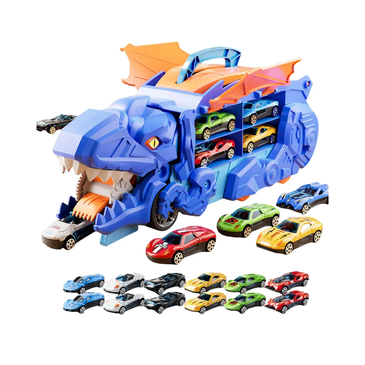 BABYLUNA - Maleta Dinosaurio Transformable Para Llevar Autos de Juguetes 12 En 1