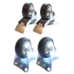 SANPLAST - Ruedas 80mm 240kg. 4 Unids Todo Terreno 2 fijas y 2 gir Con Freno