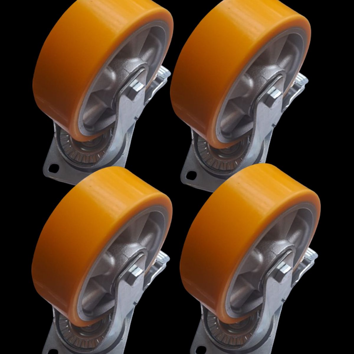 SANPLAST - Pack 4 Rueda Sanplast 150mm 1600kg Aluminio Freno