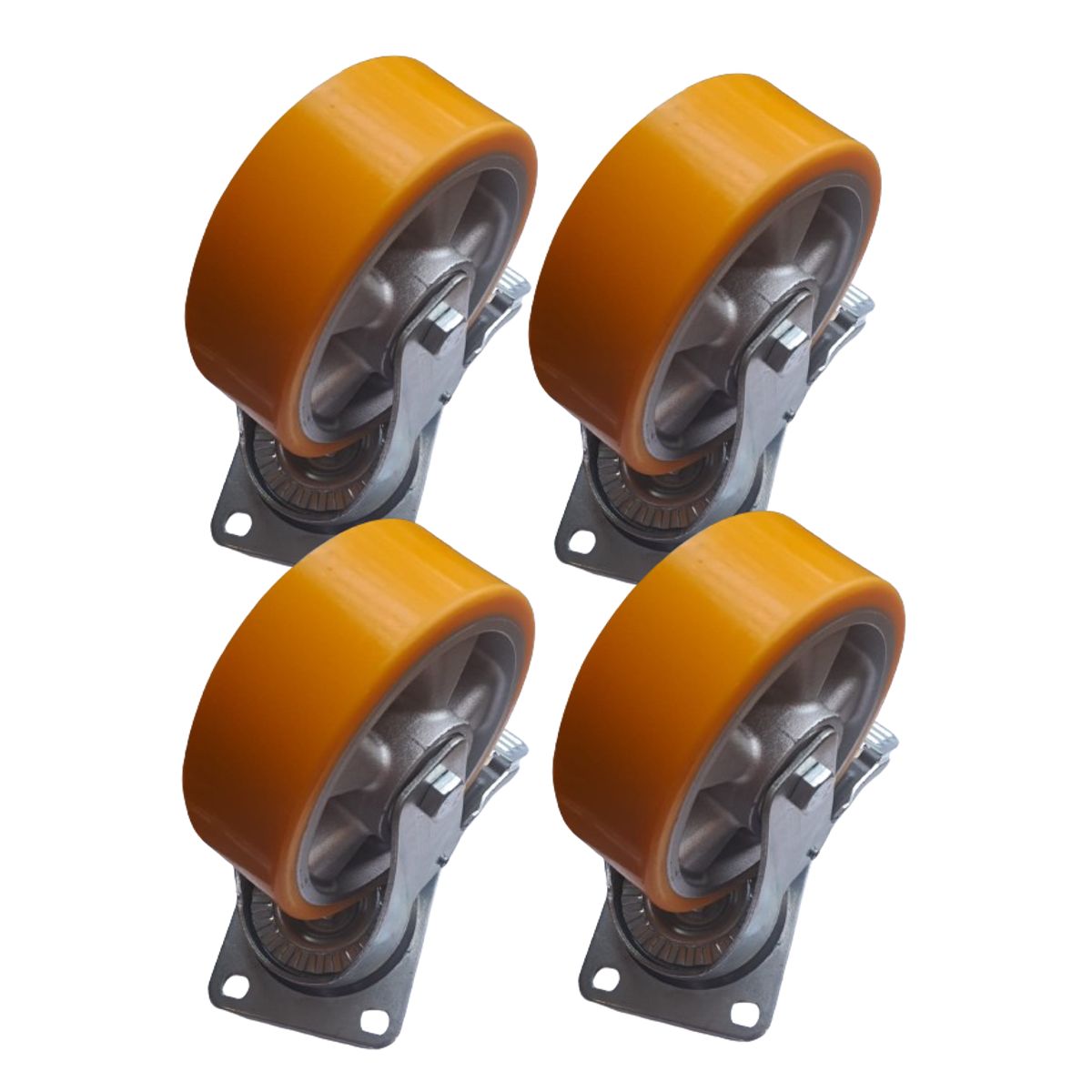 SANPLAST - Pack 4 Rueda Sanplast 150mm 1600kg Aluminio Freno