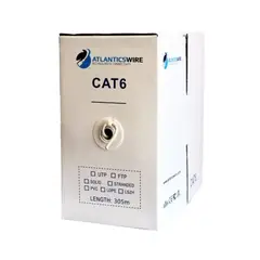 ATLANTICSWIRE - CABLE UTP CAT6 305 MTS, 23 AWG, CCA PVC. GRIS.