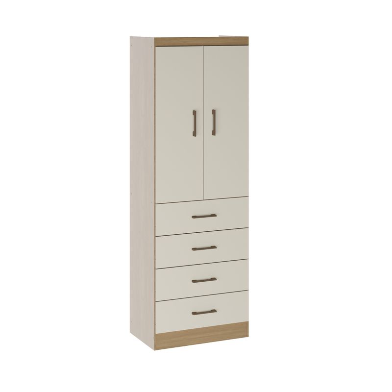 EXIT - Clóset 2 Puerta(s) 4 Cajon(es) 182×62×40 cm Roble/Beige