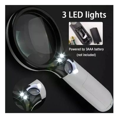 Imagen 2 del producto Lupa Lectura Iluminación Luz Led Zoom 45x 3x Joyería Doble