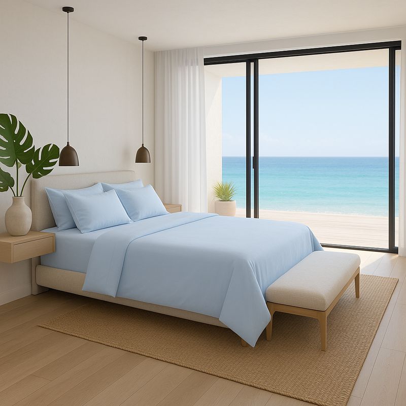 ARMONIA - Set de Cama Signature 800 Hilos Azul Queen