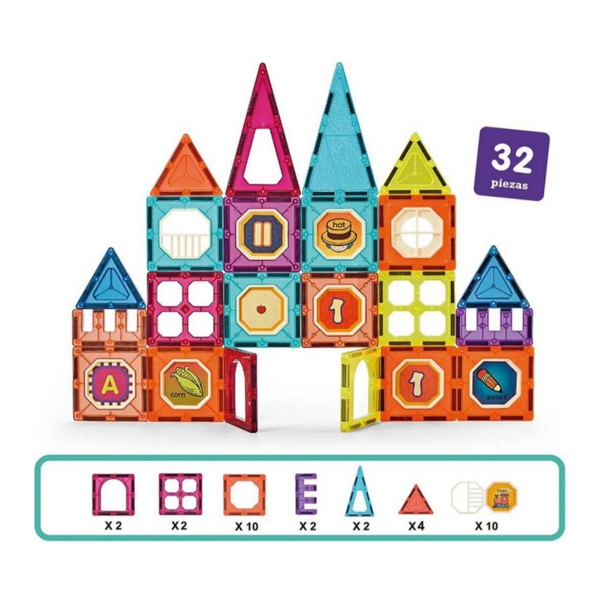 GENERICO - Juguete Bloques Magneticos 32PZS De Construccion Infantil