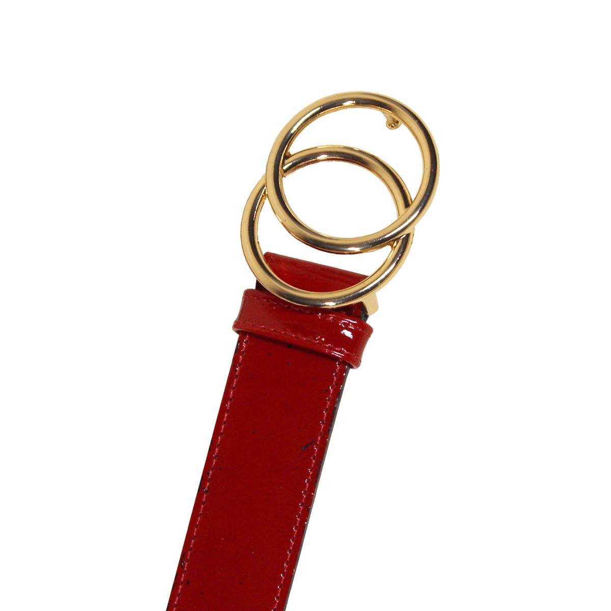 NICOLETTA - Cinturón Cuero Genuino Azalea rojo