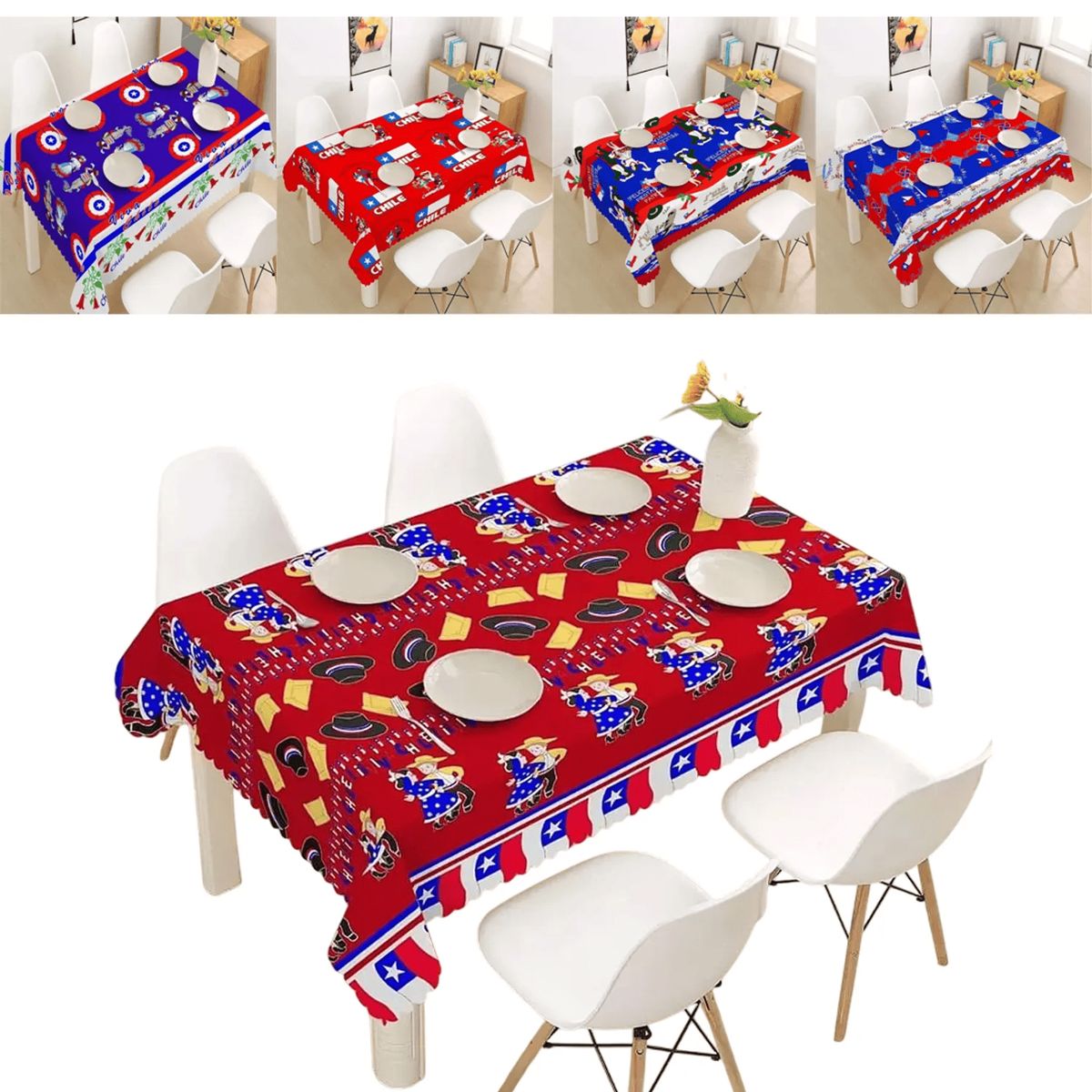 GENERICO - Mantel Dieciochero 150x220cm Fechas Patrias Fiesta Dieciocho